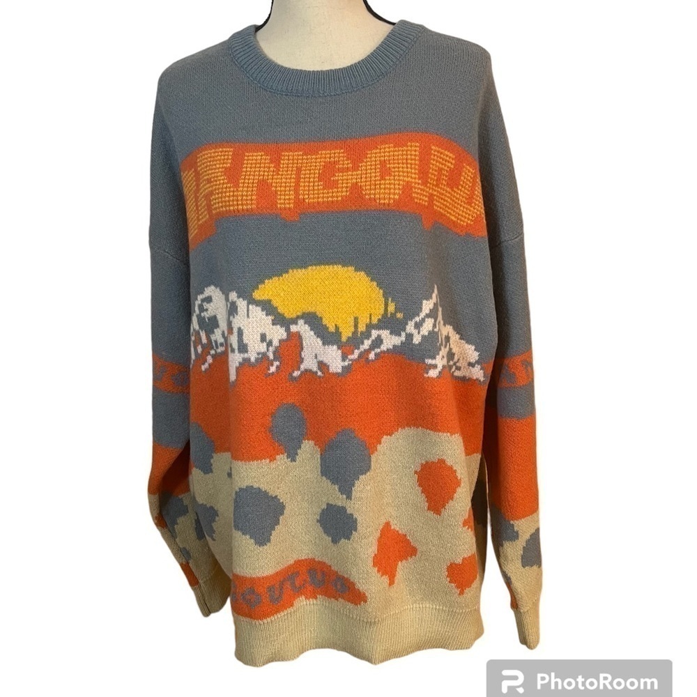NWT Aelfric Eden Men’s Sunset Knit Oversized Sweater Sz-L